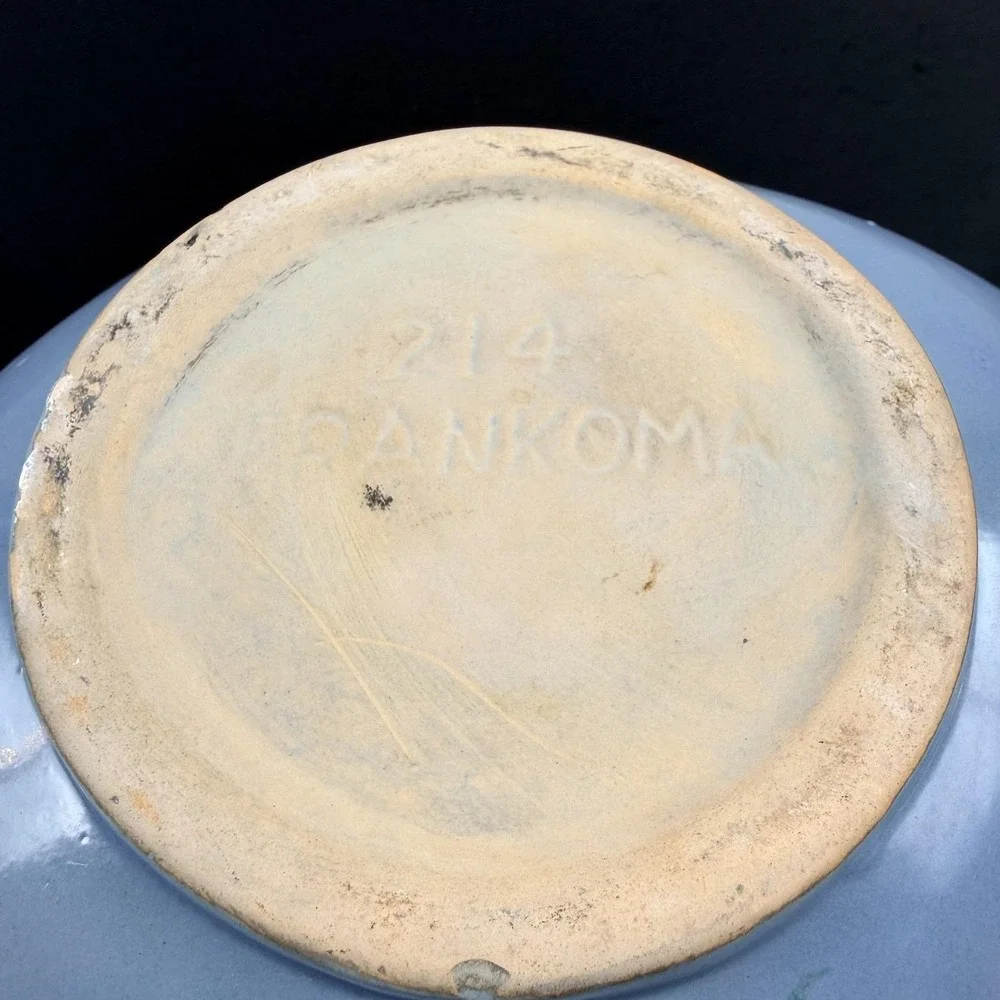 Frankoma 214 Freeform Console Bowl Sky Blue MCM Centerpiece 12